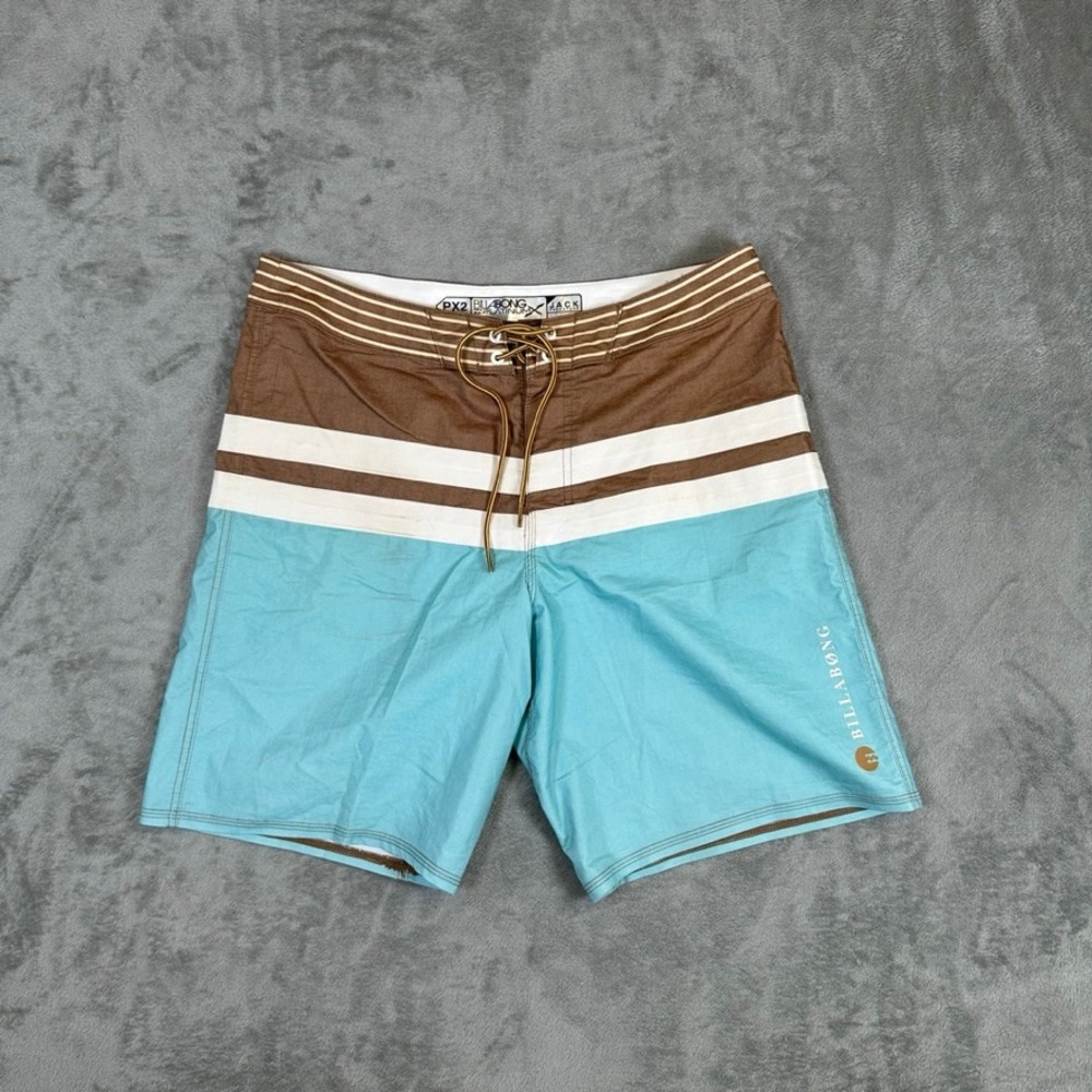 Billabong Platinum X Jack Freestone PX2 Board Shorts Blue Brown Mens 33 M1221MUS